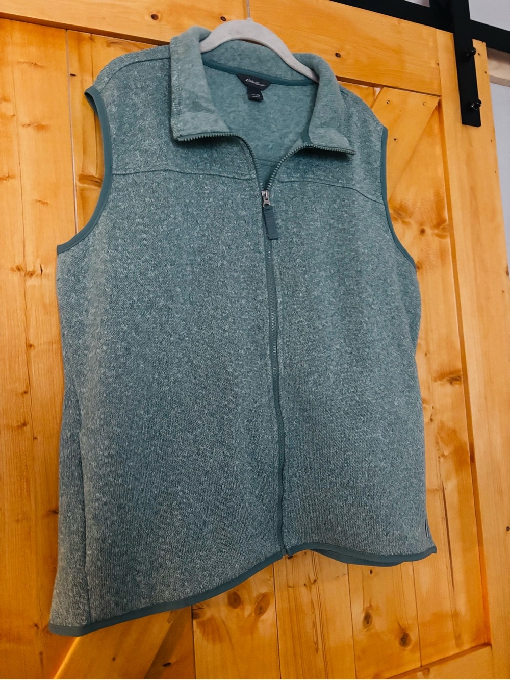 Eddie Bauer Sage Green Radiator Sweater Fleece Full-Zip Vest - Women's XL